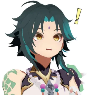 😟 Xiao Genshin Impact Xiao, Genshin Impact, anime, personagem, video game, expressão, surpresa, exclamação telegram sticker