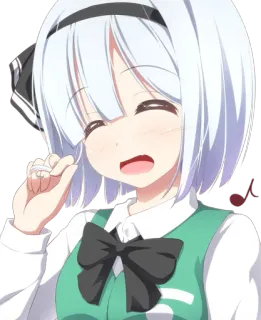 😢 anime, cartoon, girl, cute, smile, happy, music telegram sticker