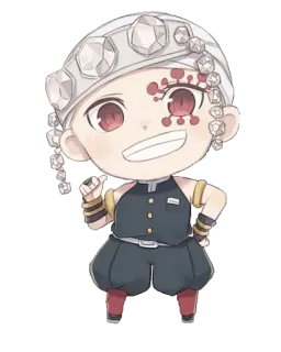 💎 Tengen Uzui Demon Slayer Anime, Demon Slayer, Tengen Uzui, Hashira, Pilastro del Suono, Sticker, Manga, Chibi whatsapp sticker