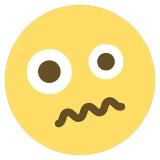 😱 emoji, confus, expression, visage, jaune, dessin animé, mal à l'aise, nerveux whatsapp sticker