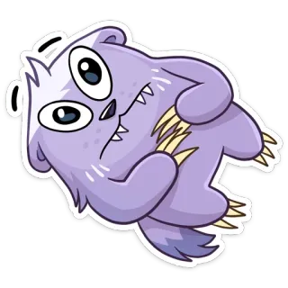 😐 мультфильм, монстр, милый, стикер, иллюстрация, персонаж telegram sticker