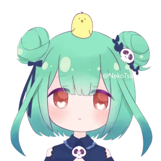 😯 @NekoTsu Anime, Fofo, Personagem, Arte digital telegram sticker