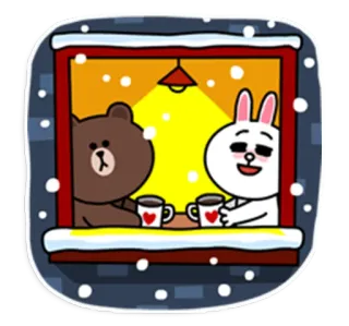 ☕ Brown Bear beruang, kelinci, musim dingin, kopi, lucu, persahabatan telegram sticker