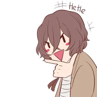 😏 Hettle Animé, Mignon, Montrer du doigt, Dessin animé, Personnage telegram sticker