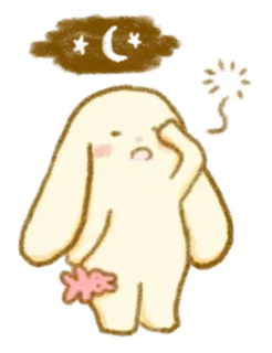 💭 słodkie, królik, zwierzę, smutny, kawaii whatsapp sticker