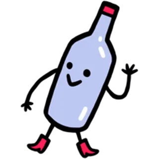 🍷 ขวด, การ์ตูน, น่ารัก, เต้น, แก้ว, น้ำ telegram sticker