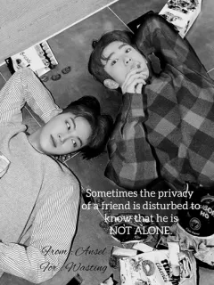 ⚓️ Sometimes the privacy of a friend is disturbed too know that he is NOT ALONE. From Ansel For Wasting persahabatan, privasi, dukungan, emosional, kebersamaan telegram sticker