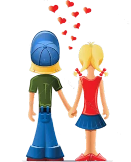 👫 amor, romance, desenho animado, coração, casal, relacionamento telegram sticker