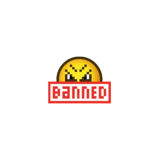 ⛔️ BANNED злой, эмодзи, запрещено, запрещено, ограничено telegram sticker