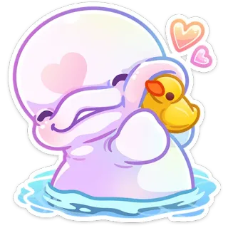 😊 carino, animale, anatra, illustrazione, adesivo, cartone animato telegram sticker