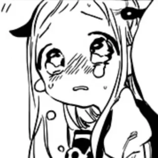 🍼 anime, manga, crying, sad, character, cartoon, illustration, black and white telegram sticker