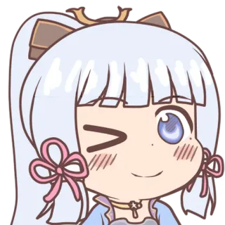 😉 Ayaka Genshin Impact Anime, Genshin Impact, Ayaka, Chibi, Lindo, Guiño telegram sticker