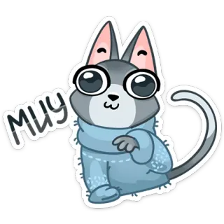 😺 МИУ кот, милый, каваий, мультфильм, питомец, животное, наклейка telegram sticker
