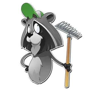 💪 rakun, binatang, kartun, stiker, mamalia, panda sampah, imut telegram sticker