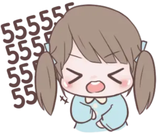 🌙 55555 Anime meisje, Cartoon, Geërgerd, Verdrietig, Huilend whatsapp sticker