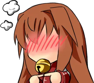 😳 animé, personnage, mignon, rougissant, cloche, dessin animé whatsapp sticker
