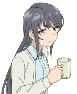☕️ Mai Sakurajima Rascal Does Not Dream of Bunny Girl Senpai Anime, Garota, Sakurajima, Mai, Bunny Girl, Waifu, Garota Anime telegram sticker