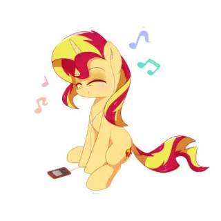 😌 Sunset Shimmer My Little Pony pony, cartoon, music, friendship, sunset shimmer telegram sticker