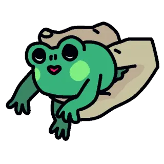 🤲 rã, animal, fofo, desenho animado, verde, mão telegram sticker
