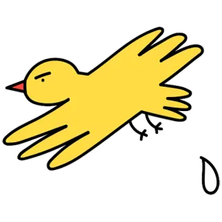 💩 pájaro, amarillo, dibujos animados, volando, enfadado whatsapp sticker