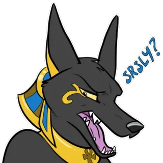 🙄 SRSLY? อานูบิส, อียิปต์, หมา, หมาใน, จริงจัง, จริง telegram sticker