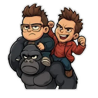 🦍 Cartoon, Gorilla, Figuren, Sticker, Illustration telegram sticker