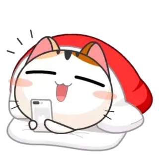 😴 猫, かわいい, カワイイ, 眠い, 枕, スマホ telegram sticker