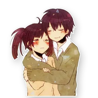 🤗 アニメ, カップル, ハグ, 可愛い, ロマンス telegram sticker