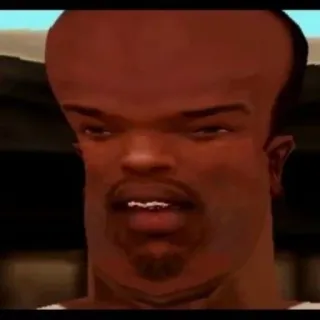 😤 CJ Grand Theft Auto: San Andreas CJ, Carl Johnson, Grand Theft Auto, San Andreas, personagem de videogame, engraçado, meme whatsapp sticker