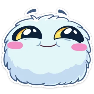 ☺️ mono, esponjoso, adorable, dibujos animados, pegatina telegram sticker