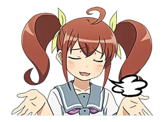 🤷 アニメ, 女の子, 肩をすくめる, 困惑, キャラクター, 漫画 telegram sticker