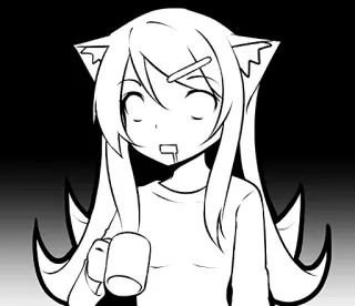 😱 动漫, 猫娘, 卡通, 可爱, 绘画, 漫画 whatsapp sticker