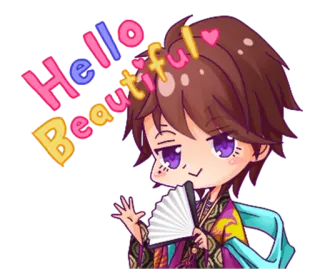 👋 Hello Beautiful Chibi, Anime, Fan, Carino, Saluto, Positivo telegram sticker