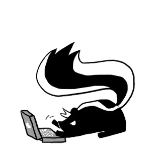 💻 gambá, computador, animal, desenho animado, tecnologia, software, internet telegram sticker