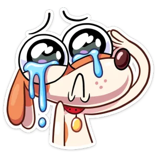 😭 cane, piangere, lacrime, triste, emoji, cartone animato, emotivo telegram sticker