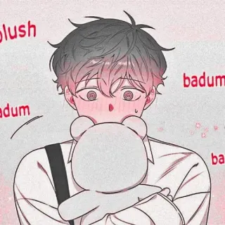 🐇 blush badum Anime, Arrossire, Carino, Uomo, Orsetto whatsapp sticker
