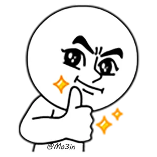 👍 @Mo3in Cartoon, Figur, Niedlich, Ausdruck, Strichmännchen telegram sticker