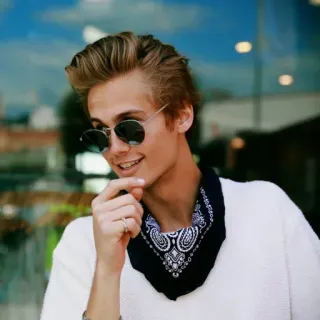 🌙 homem, óculos de sol, retrato, jovem, estilo, moda telegram sticker