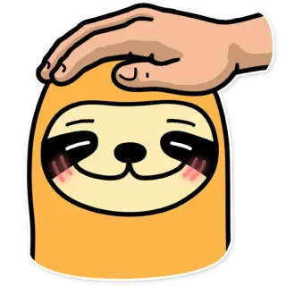 ☺️ ленивец, животное, рука, милый, мультфильм, гладить whatsapp sticker