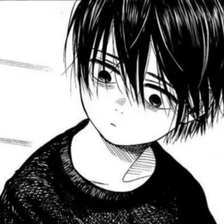 🌚 Manga, Anime, Ragazzo, Ritratto, Capelli Neri, Personaggio whatsapp sticker