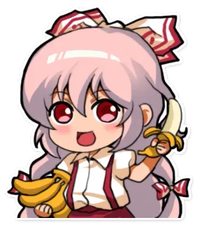🍌 Чиби, Аниме, Мультфильм, Банан, Милый, Девушка, Еда telegram sticker