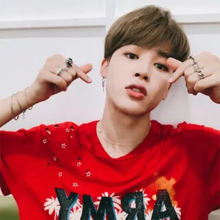 ❤️ ARMY kpop, army, red shirt, person, fan, korean telegram sticker