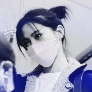 📘 femme, masque, asiatique, portrait, personne, cheveux whatsapp sticker