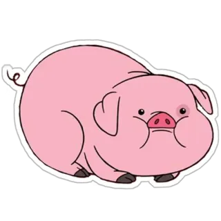 😣 Waddles Gravity Falls pig, animal, cartoon, pink, waddles, gravity falls telegram sticker