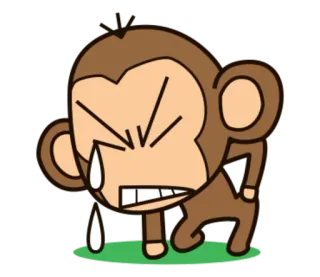 🐵 ลิง, การ์ตูน, สัตว์, น่ารัก, เศร้า, ร้องไห้ telegram sticker