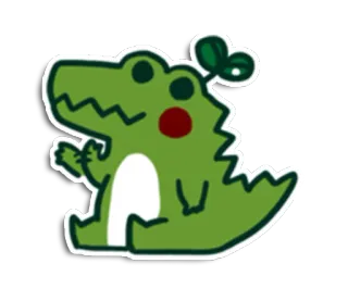 🐊 alligator, autocollant, dessin animé, mignon, animal, dessin telegram sticker