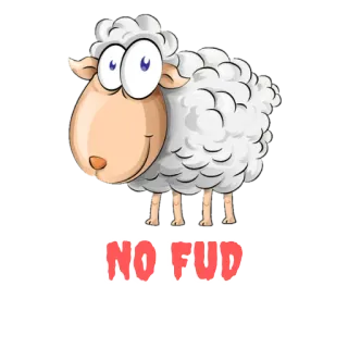 🤬 NO FUD owca, kreskówka, humor, kryptowaluta, finanse telegram sticker