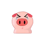 😢 porco, chorando, triste, animal, desenho animado, emoção telegram sticker