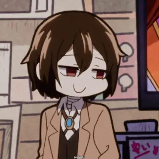 😋 Osamu Dazai Bungou Stray Dogs rebuk anime, bungou stray dogs, dazai, osamu dazai, chibi telegram sticker
