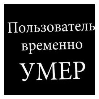 😄 Пользователь временно УМЕР russisch, humor, dood, grappig, grap, gebruiker whatsapp sticker